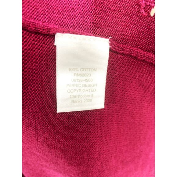 Christopher & Banks Maroon Multicolor Block Cardigan Sweater Grandmacore Size L - Picture 4 of 7